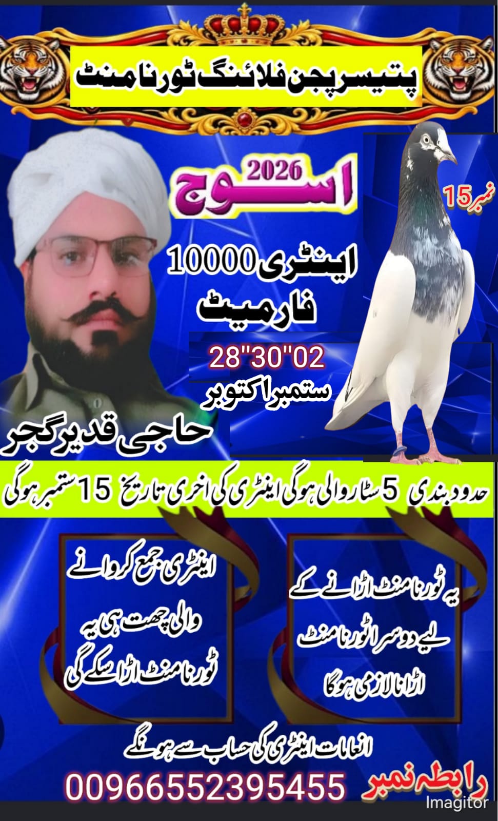 پتیسر پیجن فلائنگ ٹورنامنٹ اسوج 2026